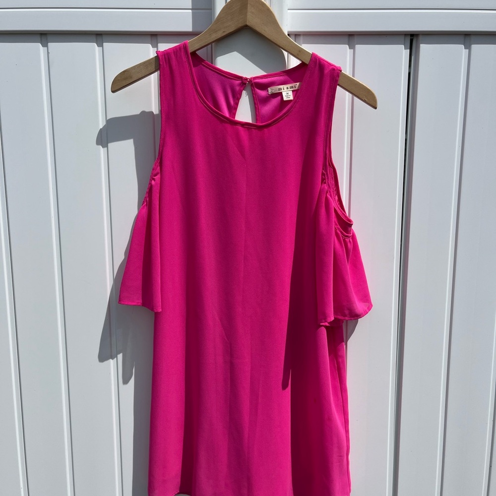 Miami Pink Off-The-Shoulder Dress